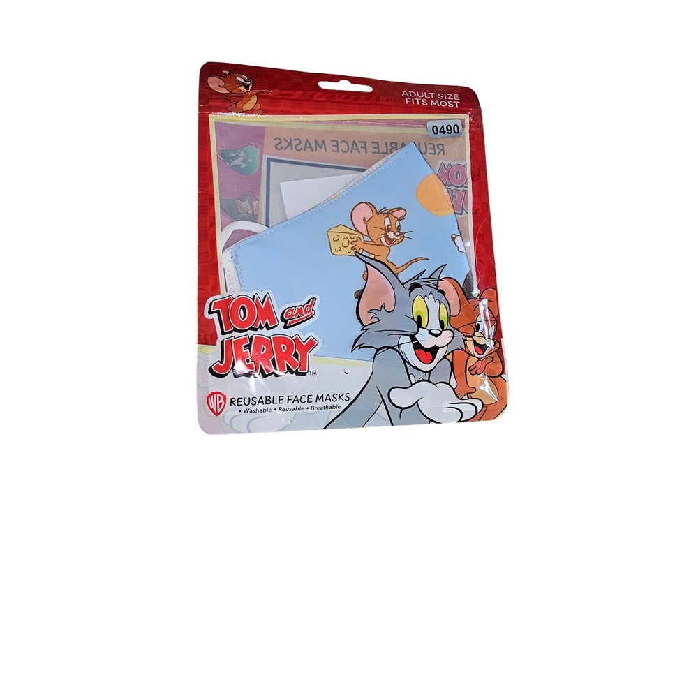 Tom and Jerry Reusable Face Masks Adult Size Washable Warner Bros  New #490-492